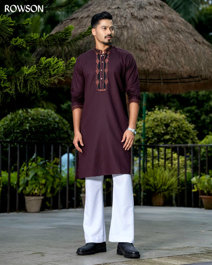 Rowson Noir Ember Panjabi - Dark Mocha Maroon
