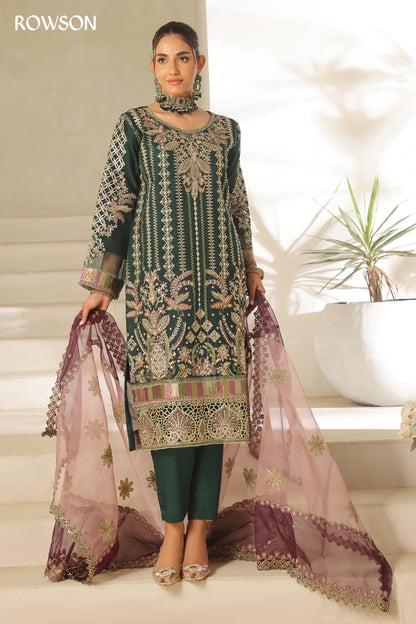 RANA ARTS--AZKA - Luxury Fancy Organza Pakistani Three-Piece