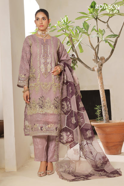 RANA ARTS--AZKA - Luxury Fancy Organza Pakistani Three-Piece