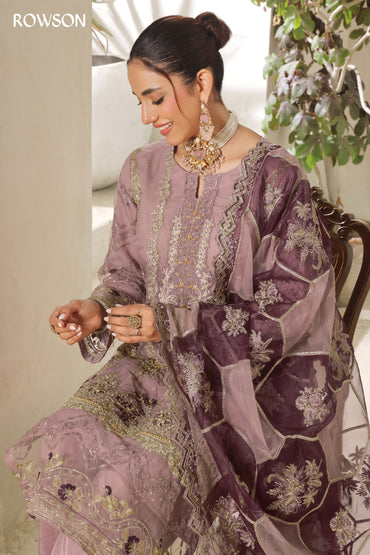 RANA ARTS--AZKA - Luxury Fancy Organza Pakistani Three-Piece