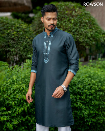 Aurevon Luxe Panjabi - Midnight Teal