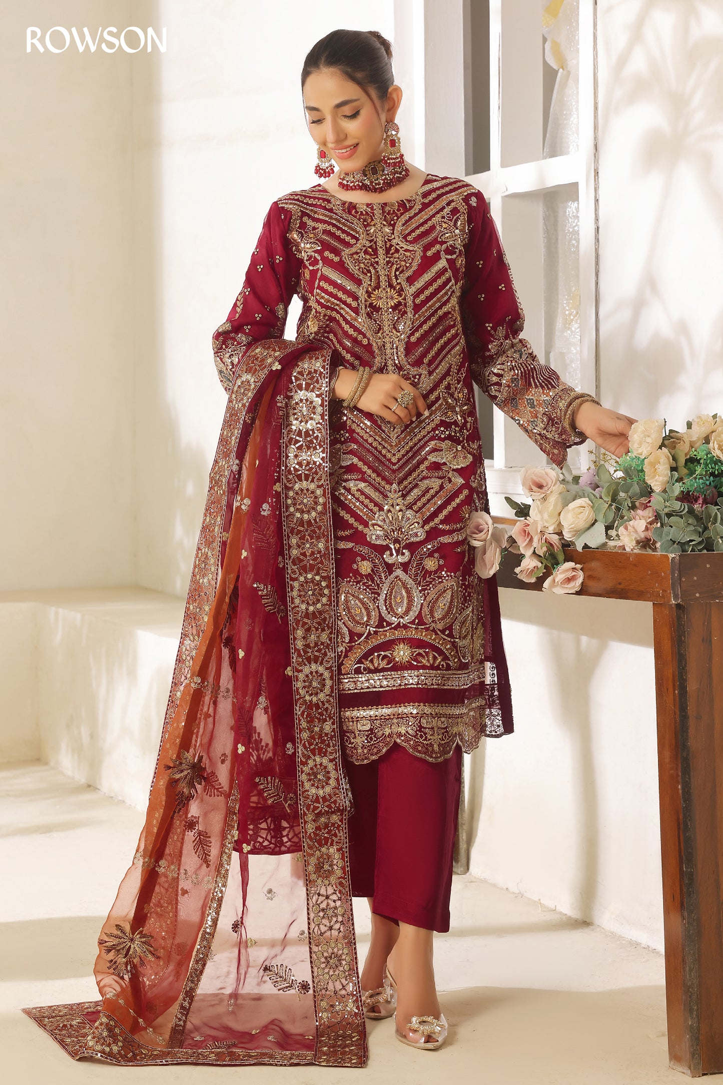 RANA ARTS--AZKA - Luxury Fancy Organza Pakistani Three-Piece