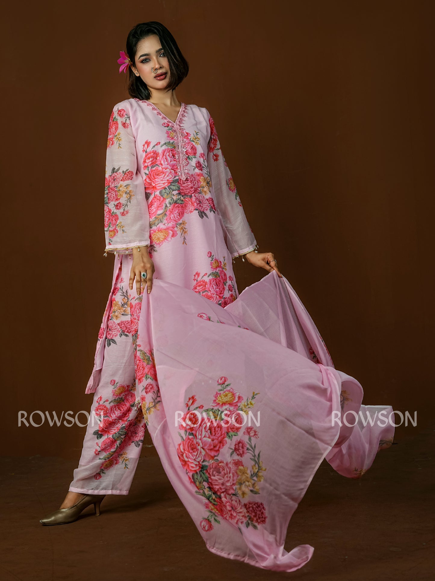 Grace Fit Elegant Floral Three-Piece