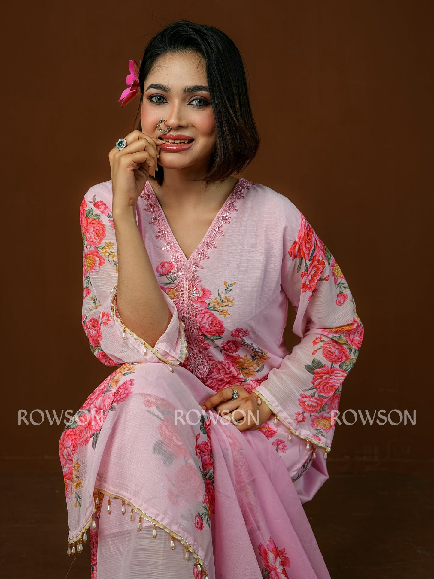 Grace Fit Elegant Floral Three-Piece