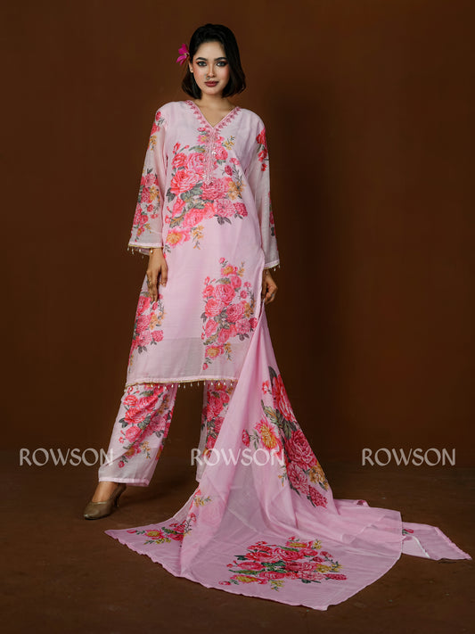 Grace Fit Elegant Floral Three-Piece