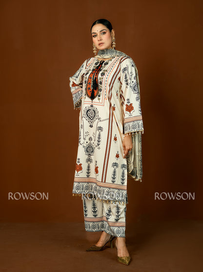 Relaxed Fit Artisan Printed Three-Piece