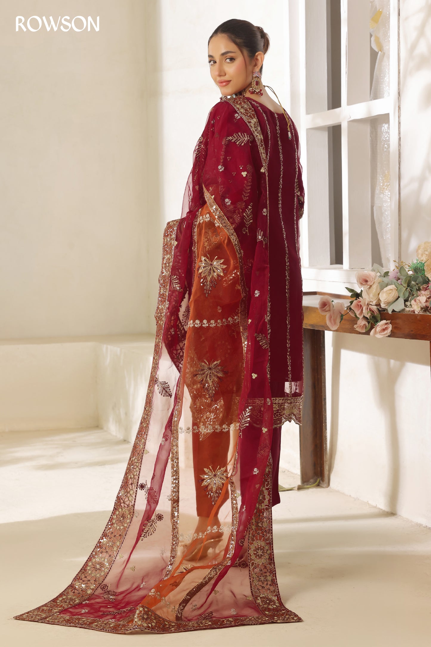 RANA ARTS--AZKA - Luxury Fancy Organza Pakistani Three-Piece