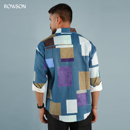 ColorBlock Royal Full Shirt - Deep Ocean Blue