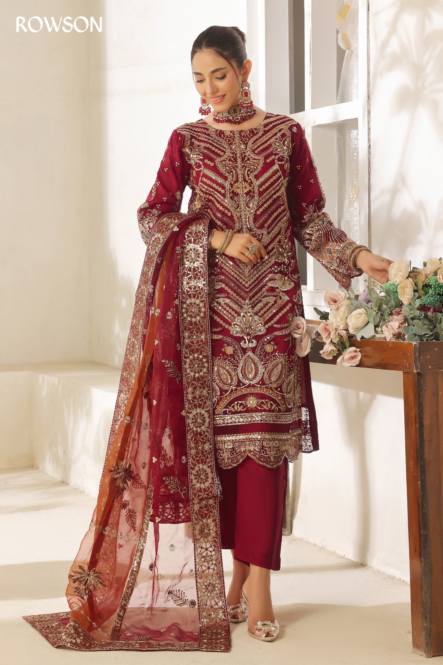 RANA ARTS--AZKA - Luxury Fancy Organza Pakistani Three-Piece