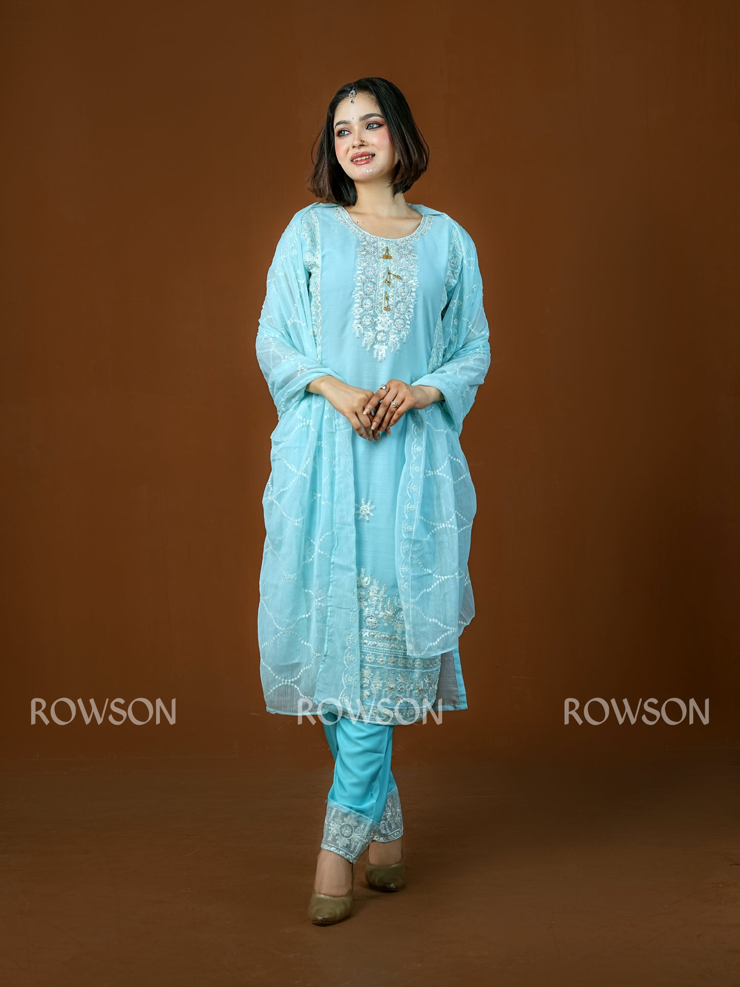 Relaxed Fit Luxury Embroidered Three-Piece