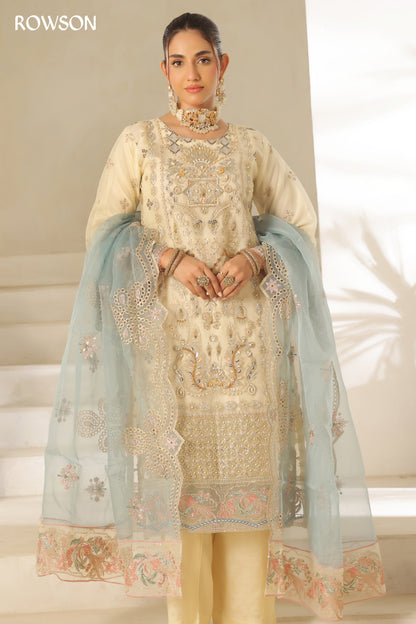 RANA ARTS--AZKA - Luxury Fancy Organza Pakistani Three-Piece
