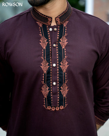 Rowson Noir Ember Panjabi - Dark Mocha Maroon