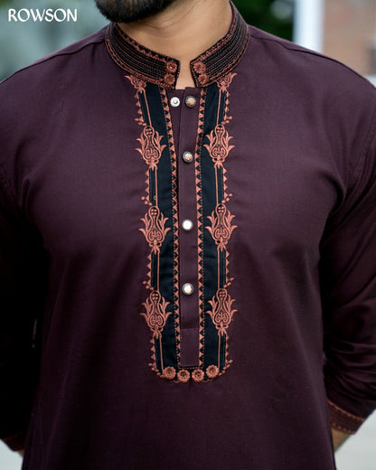 Rowson Noir Ember Panjabi - Dark Mocha Maroon