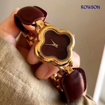 Clover-Shaped Gold Women's Watch
