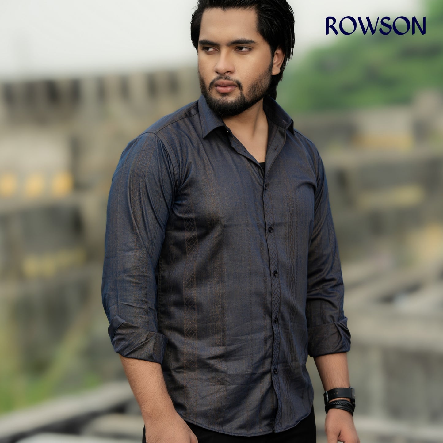 Imperial Slate Shirt - Chinese Fabrics