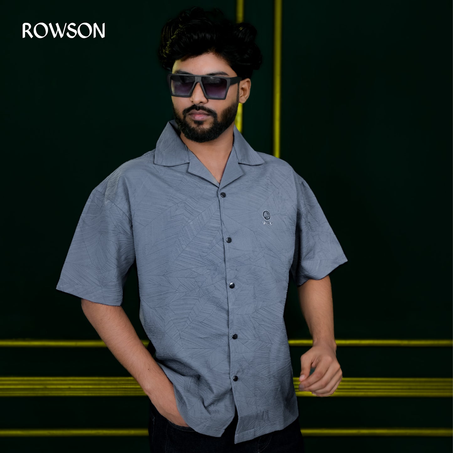 Chinese Soft Crash Fabrics Half Shirt - Stone Gray