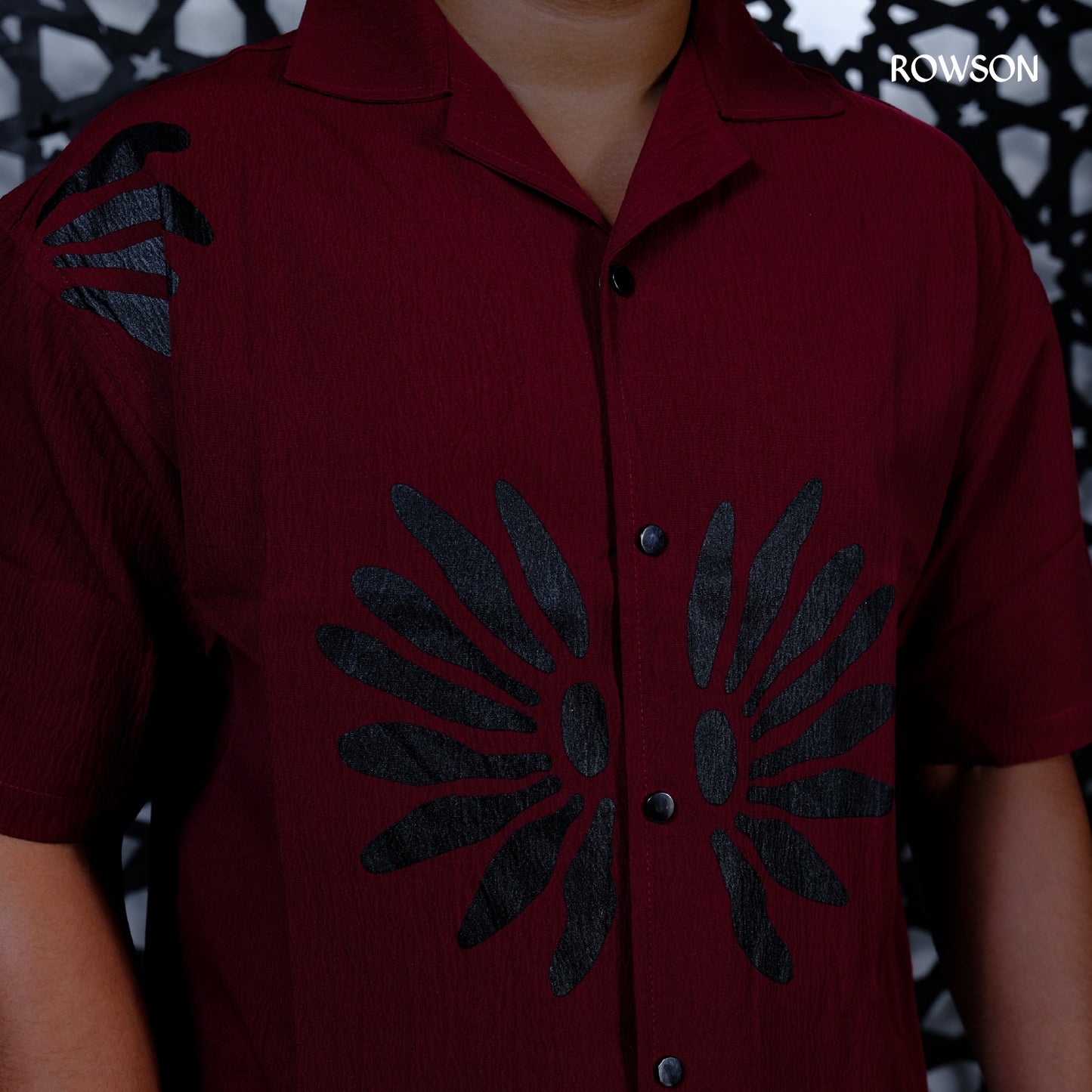 Chinese Soft Zafran Fabrics Semi Drop Shoulder Shirt - Deep Maroon