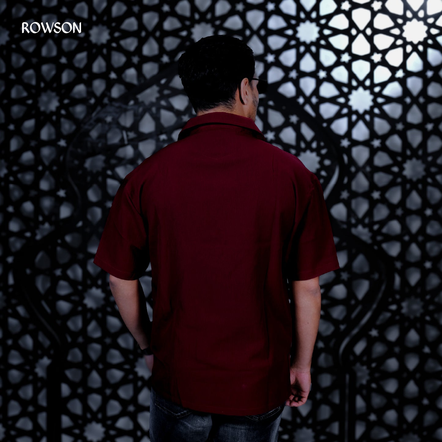 Chinese Soft Zafran Fabrics Semi Drop Shoulder Shirt - Deep Maroon