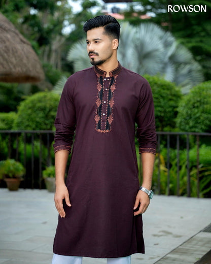Rowson Noir Ember Panjabi - Dark Mocha Maroon