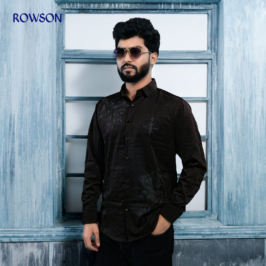 Indian Casual Stitched Party Full Shirt - Black