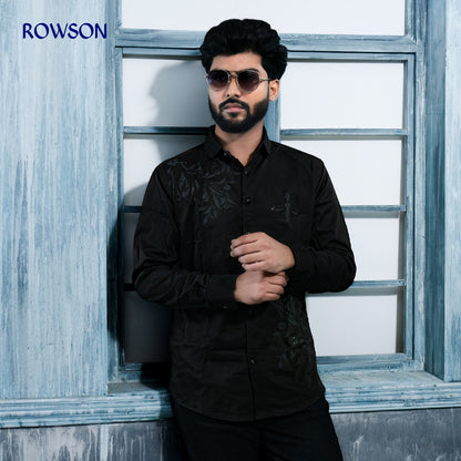 Indian Casual Stitched Party Full Shirt - Black