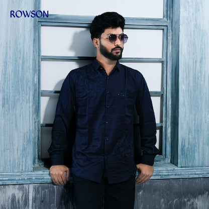 Indian Casual Stitched Party Full Shirt - Nevy Blue