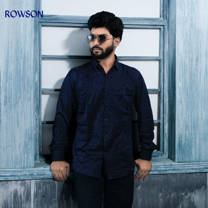 Indian Casual Stitched Party Full Shirt - Nevy Blue