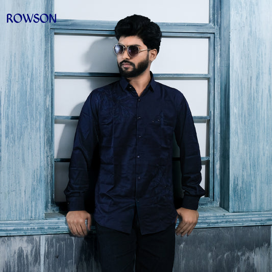 Indian Casual Stitched Party Full Shirt - Nevy Blue