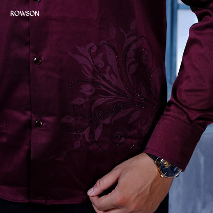 Indian Casual Stitched Party Full Shirt - Deep Wine