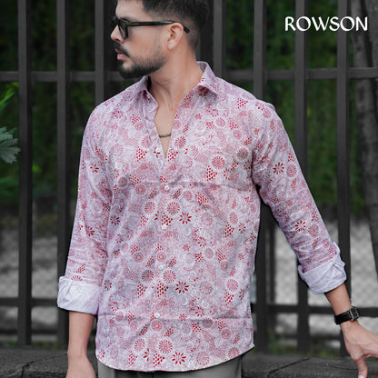 Royal Crimson Floral Shirt Shirt