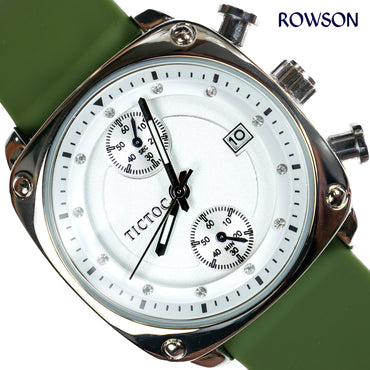 Tictoc Imperial White Watch (Green Belt)