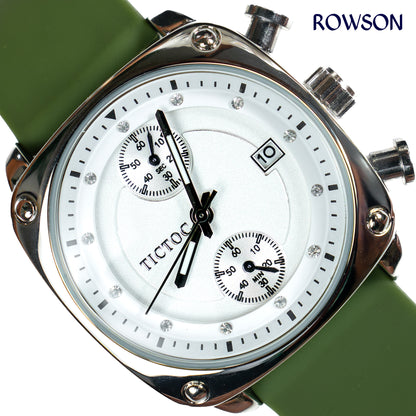 Tictoc Imperial White Watch (Green Belt)