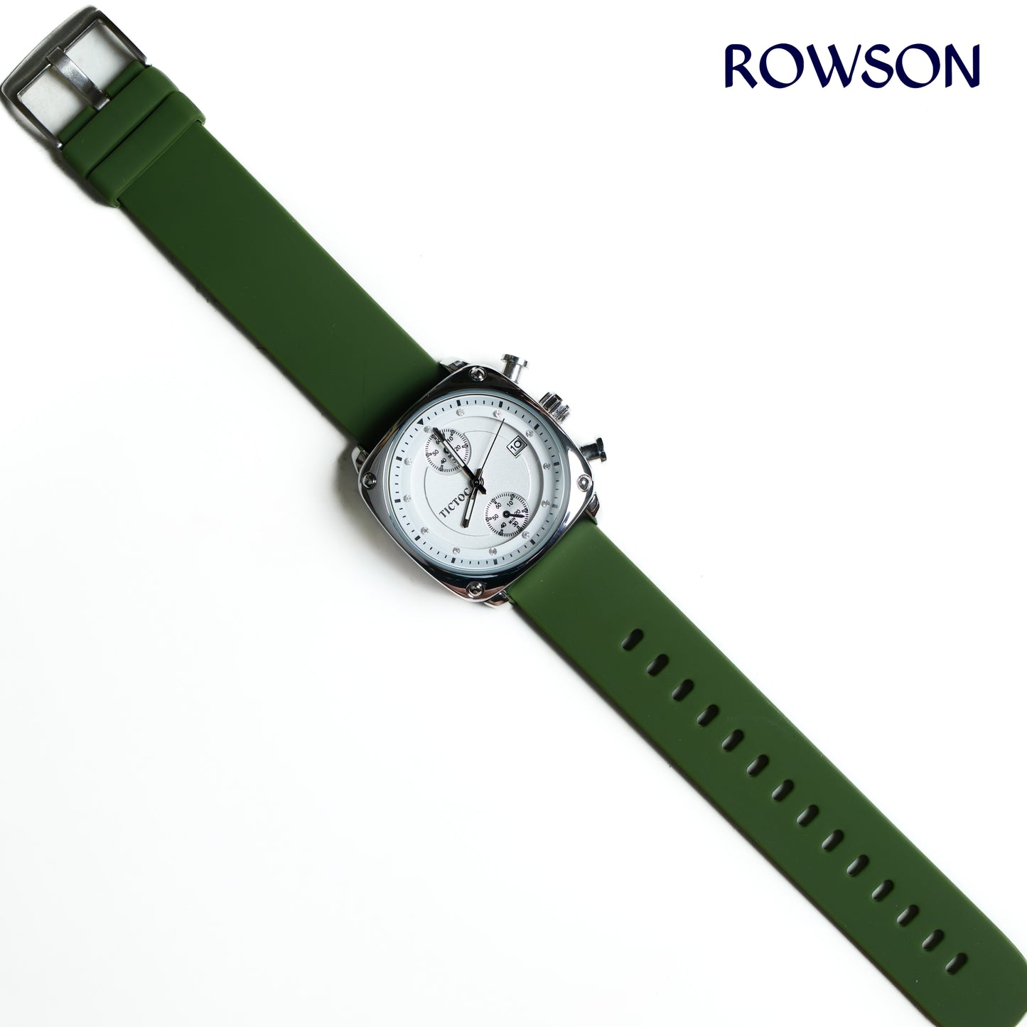 Tictoc Imperial White Watch (Green Belt)
