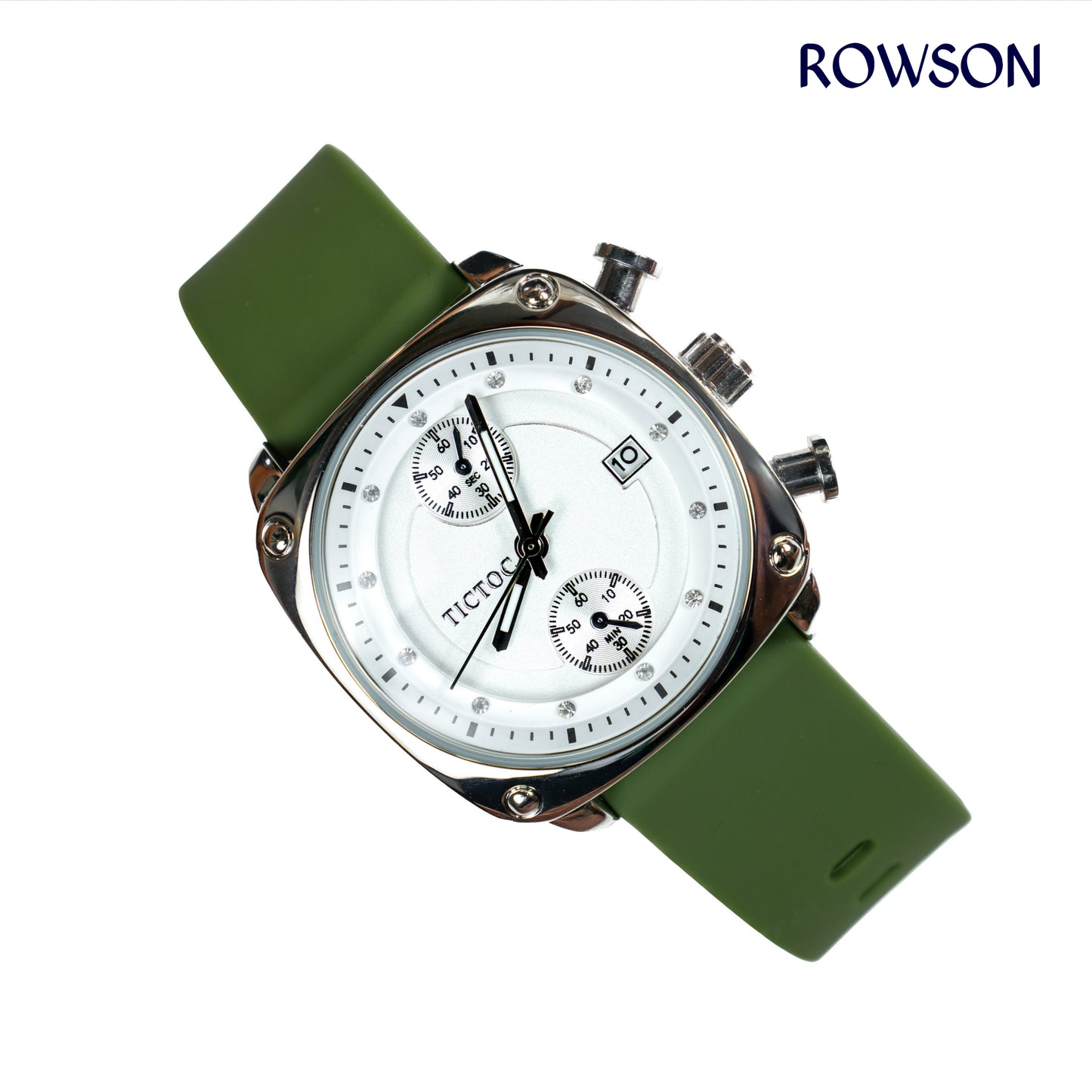 Tictoc Imperial White Watch (Green Belt)