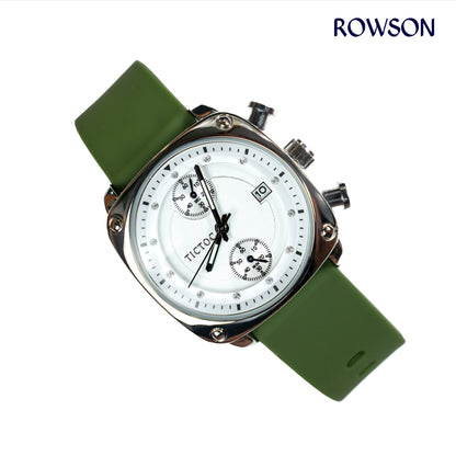 Tictoc Imperial White Watch (Green Belt)