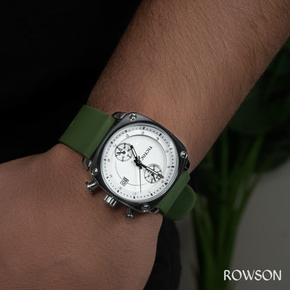 Tictoc Imperial White Watch (Green Belt)