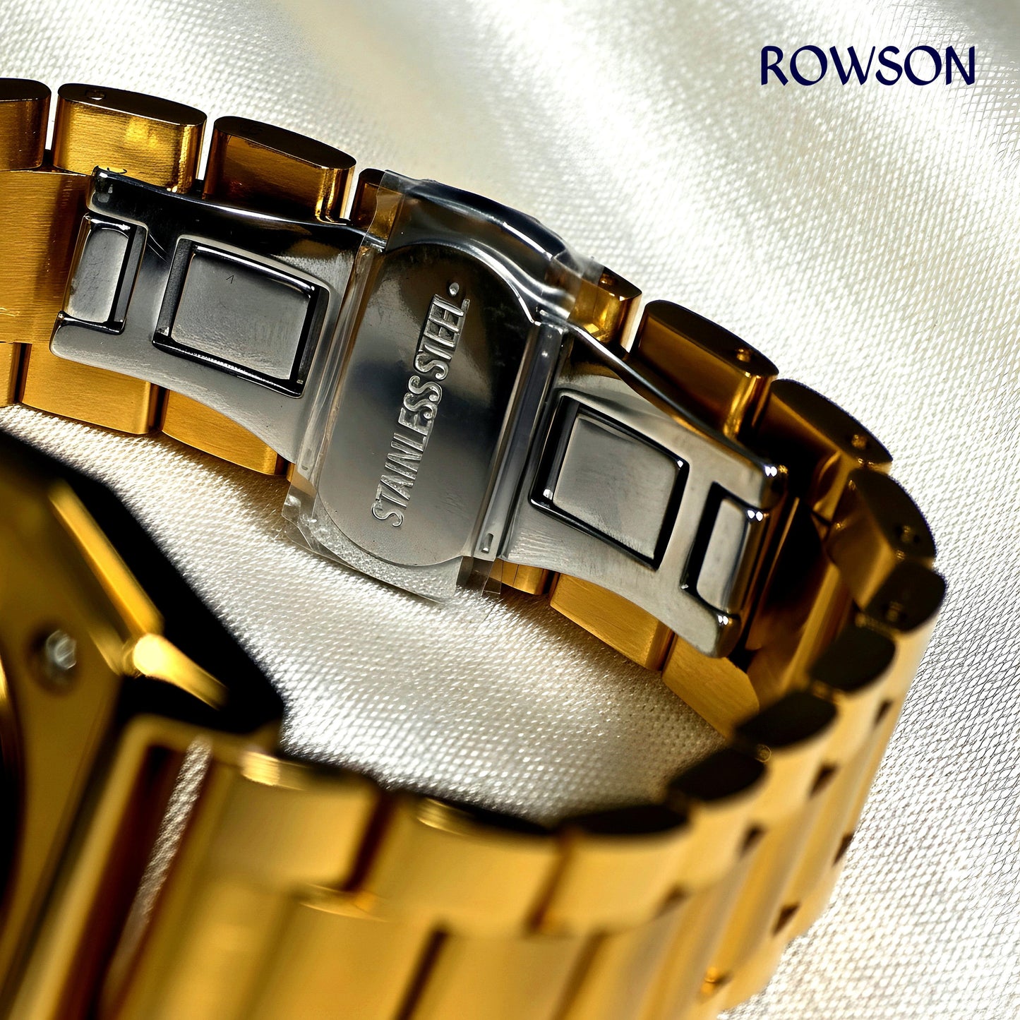 Gold Black Timepiece Watch