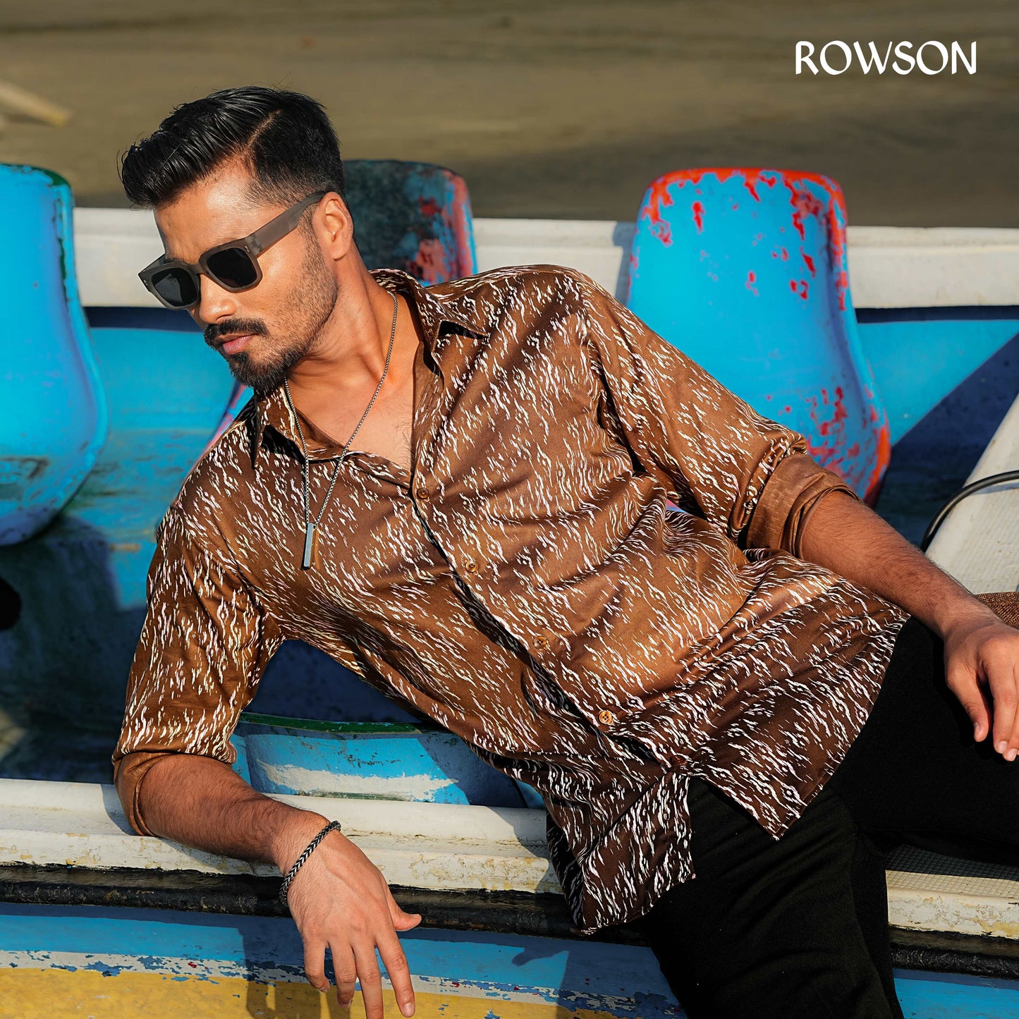 Brown Vintage Print Shirt