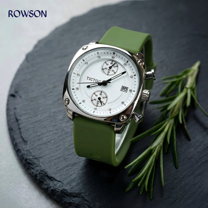 Tictoc Imperial White Watch (Green Belt)