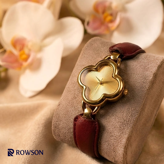 Clover-Shaped Gold Women's Watch