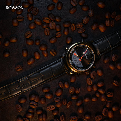 Premium Dual Display Wrist Watch - Black