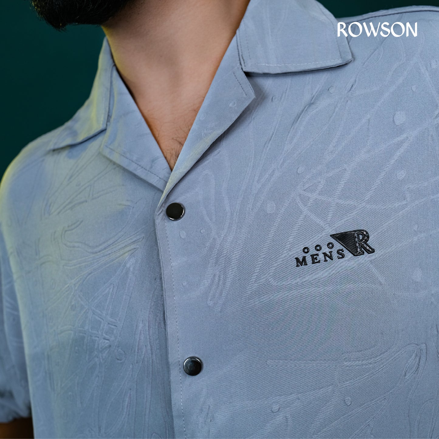 Chinese Soft Carved Fabrics Half Shirt - Lava Gray