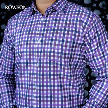 Violet Check Formal Shirt