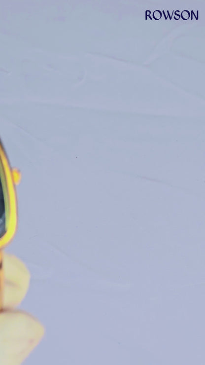 Classic Gold Long Oval Black Dial Watch