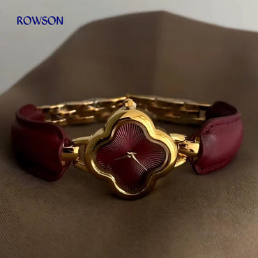 Clover-Shaped Gold Women's Watch